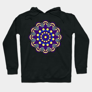 Blue and yellow yoga and meditation flower Hoodie